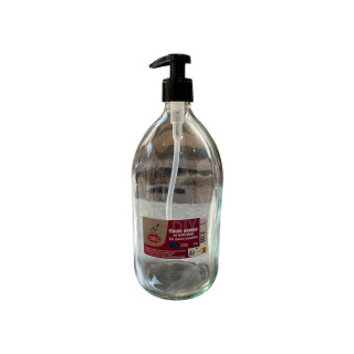 FLACON POMPE EN VERRE  BLANC 1L