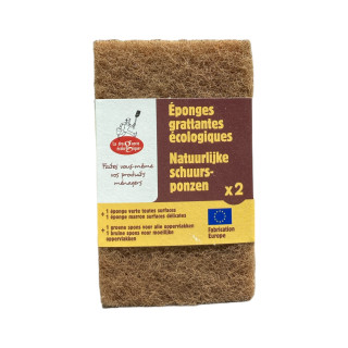 2 EPONGES GRATTANTES VERTE ET MARRON