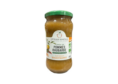 PUREE DE POMMES RHUBARBE 360G COTEAUX NANTAIS
