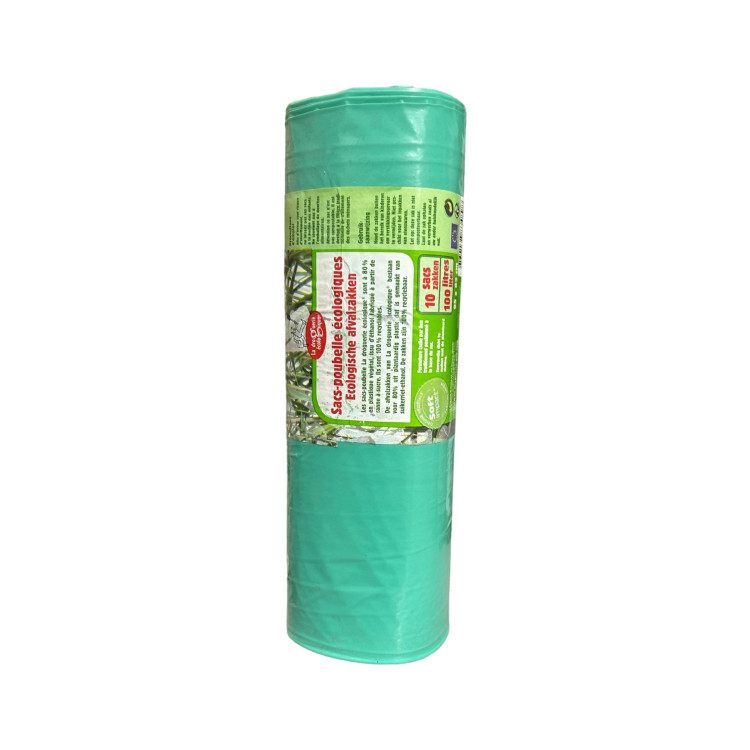 ROULEAU 10 SACS POUBELLE ECO-PLASTIQUES 100L
