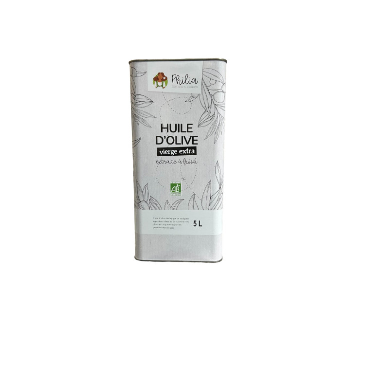 HUILE D'OLIVE VIERGE EXTRA BIDON METAL TUNISIE (5L) PHILIA