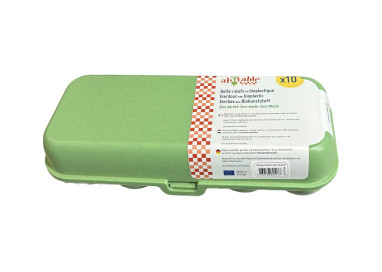 BOITE 10 OEUFS VERT BIOPLASTIQUE